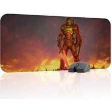 mousepad bastir Doom Kaymaz Dikişli Kauçuk Oyuncu Mousepad V4 - 70X30 Xl Gaming Mouse Pad Fare Altlığı