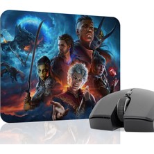 mousepad bastir Baldur's Gate 3 Kaymaz Dikişli Kauçuk Oyuncu Mousepad V1 - 22X18 Gaming Mouse Pad Fare Altlığı