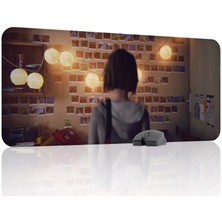 mousepad bastir Life Is Strange Kaymaz Dikişli Kauçuk Oyuncu Mousepad V4 - 90X40 Xxl Gaming Mouse Pad Fare Altlığı