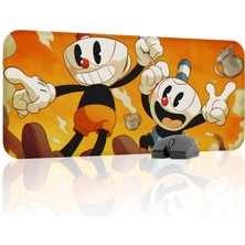 mousepad bastir Cuphead Kaymaz Dikişli Kauçuk Oyuncu Mousepad V1 - 70X30 Xl Gaming Mouse Pad Fare Altlığı