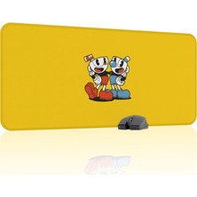 mousepad bastir Cuphead Kaymaz Dikişli Kauçuk Oyuncu Mousepad V2 - 90X40 Xxl Gaming Mouse Pad Fare Altlığı
