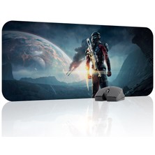 mousepad bastir Mass Effect Kaymaz Dikişli Kauçuk Oyuncu Mousepad V3 - 70X30 Xl Gaming Mouse Pad Fare Altlığı