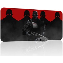 mousepad bastir Wolfenstein Kaymaz Dikişli Kauçuk Oyuncu Mousepad V1 - 90X40 Xxl Gaming Mouse Pad Fare Altlığı