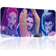 mousepad bastir Kpop Demon Hunters Kaymaz Dikişli Kauçuk Oyuncu Mousepad V2 - 90X40 Xxl Gaming Mouse Pad Fare Altlığı