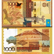 3Alp Koleksiyon Kazakistan 1000 Tenge 2014, P#45B, Çil, Eski Yabancı Kağıt Para