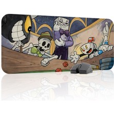 mousepad bastir Cuphead Kaymaz Dikişli Kauçuk Oyuncu Mousepad V3 - 70X30 Xl Gaming Mouse Pad Fare Altlığı