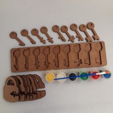 Özgürce Eğitici Montessori Anahtar Kilit Eşleştirme ve Boyama Hobi Seti