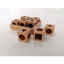 Özgürce Eğitici Ahşap Küp Şekil Eşleştirme Oyunu Çocuklar Için