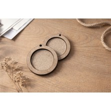 EGOMİ Mdf Ahşap Halka Anahtarlık Aparatı – Lazer Kesim Yuvarlak Kolye / Anahtarlık Parçası