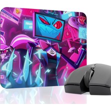 mousepad bastir Hazbin Hotel Kaymaz Dikişli Kauçuk Oyuncu Mousepad V5 - 22X18 Gaming Mouse Pad Fare Altlığı
