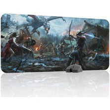 mousepad bastir Skyrim Kaymaz Dikişli Kauçuk Oyuncu Mousepad V5 - 90X40 Xxl Gaming Mouse Pad Fare Altlığı