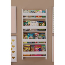 Özgürce Çocuk Odası Beyaz 4 Raflı Montessori Kitaplık, Eğitici ve Şık Tasarım