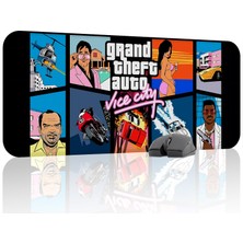mousepad bastir Gta Vice City Kaymaz Dikişli Kauçuk Oyuncu Mousepad V2 - 70X30 Xl Gaming Mouse Pad Fare Altlığı
