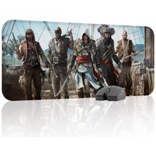 mousepad bastir Assasin's Creed Kaymaz Dikişli Kauçuk Oyuncu Mousepad V4 - 70X30 Xl Gaming Mouse Pad Fare Altlığı
