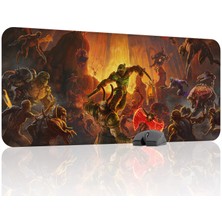 mousepad bastir Doom Kaymaz Dikişli Kauçuk Oyuncu Mousepad V2 - 90X40 Xxl Gaming Mouse Pad Fare Altlığı