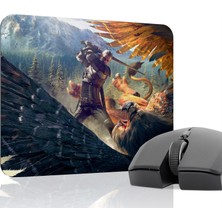 mousepad bastir Witcher 3 Kaymaz Dikişli Kauçuk Oyuncu Mousepad V2 - 22X18 Gaming Mouse Pad Fare Altlığı