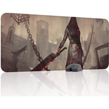 mousepad bastir Silent Hill Kaymaz Dikişli Kauçuk Oyuncu Mousepad V2 - 90X40 Xxl Gaming Mouse Pad Fare Altlığı