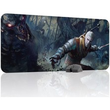 mousepad bastir Witcher 3 Kaymaz Dikişli Kauçuk Oyuncu Mousepad V4 - 90X40 Xxl Gaming Mouse Pad Fare Altlığı