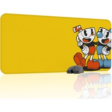 mousepad bastir Cuphead Kaymaz Dikişli Kauçuk Oyuncu Mousepad V5 - 90X40 Xxl Gaming Mouse Pad Fare Altlığı