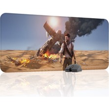 mousepad bastir Uncharted Kaymaz Dikişli Kauçuk Oyuncu Mousepad V1 - 90X40 Xxl Gaming Mouse Pad Fare Altlığı
