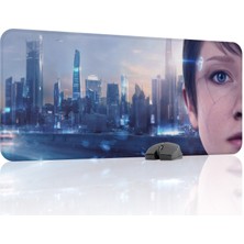 mousepad bastir Detroit Become Human Kaymaz Dikişli Kauçuk Oyuncu Mousepad V4 - 90X40 Xxl Gaming Mouse Pad Fare Altlığı