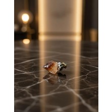 Anka Select Doğal Işlenmemiş Sitrin Taşı Kolye Ucu  Simetri Kesim El Yapımı Özel Tasarım