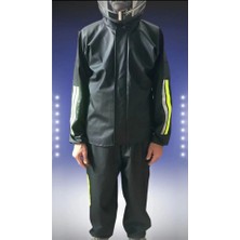 Aesco Unisex Tam Kalıp Motorcu Kurye Su Gecirmez Yağmurluk Takım - Siyah