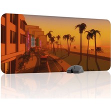 mousepad bastir Gta Vice City Kaymaz Dikişli Kauçuk Oyuncu Mousepad V5 - 90X40 Xxl Gaming Mouse Pad Fare Altlığı