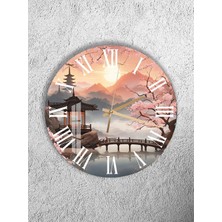 Olinpa Kırılmaz Cam Duvar Saati , Hem Tablo Hem Saat Yuvarlak Modern Temalı  Ev Ofis Hediyesi