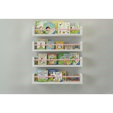 Özgürce 40X4'LÜ Beyaz Mdf Çocuk Odası Montessori Organizer ve Kitaplık Seti