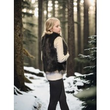 Glam Love Kolsuz Fermuarlı Yelek - Siyah -