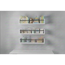 Özgürce Çocuk Odası 3'lü Mdf Organizer Seti, Montessori Eğitimli Kitaplık ve Banyo Rafı