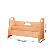 Özgürce Doğal Masif Ahşap Montessori Kitaplık, Şık ve Dayanıklı Tasarım