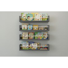 Özgürce 60X4'LÜ Antrasit Mdf Çocuk Odası Montessori Organizer Seti