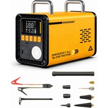 Matechno 5 In 1 16.000 Mah Powerbankli Akü Takviyeli Şarjlı Hava Pompası Powerbank Fener Üfleme Kompresör