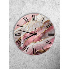 Olinpa Kırılmaz Cam Duvar Saati , Hem Tablo Hem Saat Yuvarlak Modern Temalı  Ev Ofis Hediyesi