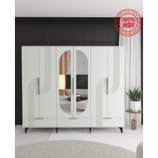 T&B Ekin 6 Kapaklı Çekmeceli Gardırop - Tamamı Mdf
