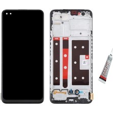 SDT Oppo Reno 4  Ekran Dokunmatik Çıtalı (Siyah) B7000 Yapıştırıcı