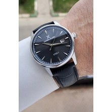 Daniel Klein Erkek Kol Saati Siyah Deri Kordonlu 3 ATM Suya Dayanıklı Çelik Kasa