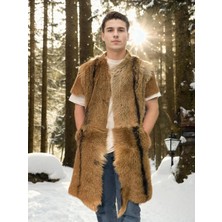 Glam Love Kolsuz Uzun Yelek - Kahve -