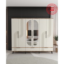 T&B Ekin 6 Kapaklı Çekmeceli Gardırop - Tamamı Mdf