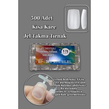 500 Adet Kısa Kare Jel Tips Yeni Nesil Takma Tırnak Seti Easy Beauty