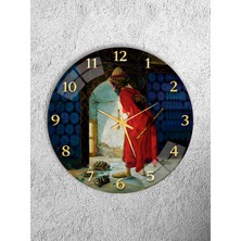 Olinpa Kırılmaz Cam Duvar Saati , Hem Tablo Hem Saat Yuvarlak Sanatsal Ev Ofis Hediyesi