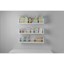 Özgürce Çocuk Odası 3'lü Mdf Organizer Seti, Montessori Eğitici Kitaplık Raf