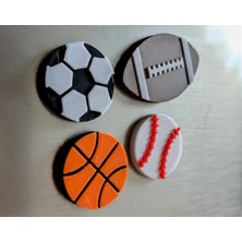 ADA 3D Futbol Basketbol Amerikan Futbolu Beyzbol Topu Seti Sporcu Dekoratif Buzdolabı Magneti