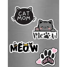 ADA 3D Cat Mom Yazılı Pati ve Kedi Figürlü Hayvansever Süs Buzdolabı Magneti