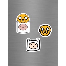 ADA 3D Finn Mertens ve Köpek Jake Yüzü Adventure Time Karakterli Buzdolabı Magneti