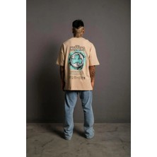 Glam Love Sırt Baskılı t-Shirt - Bej -