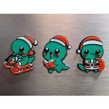 ADA 3D Kurabiye Yapan Kahve Içen Dinozor Kış Konseptli Mutfak Aksesuarı Buzdolabı Magneti