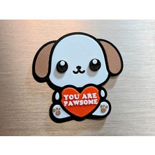 ADA 3D You Are Pawsome Yazılı Kalpli Köpek Figürlü Hediye Buzdolabı Magneti